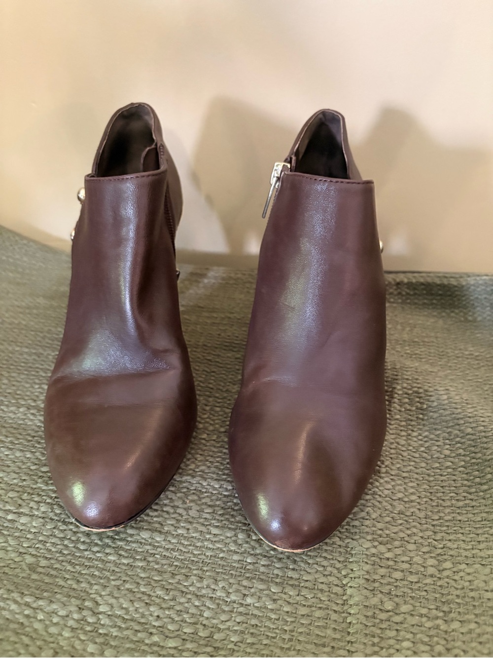 Vince Camuto Dark Brown Leather Ankle Booties